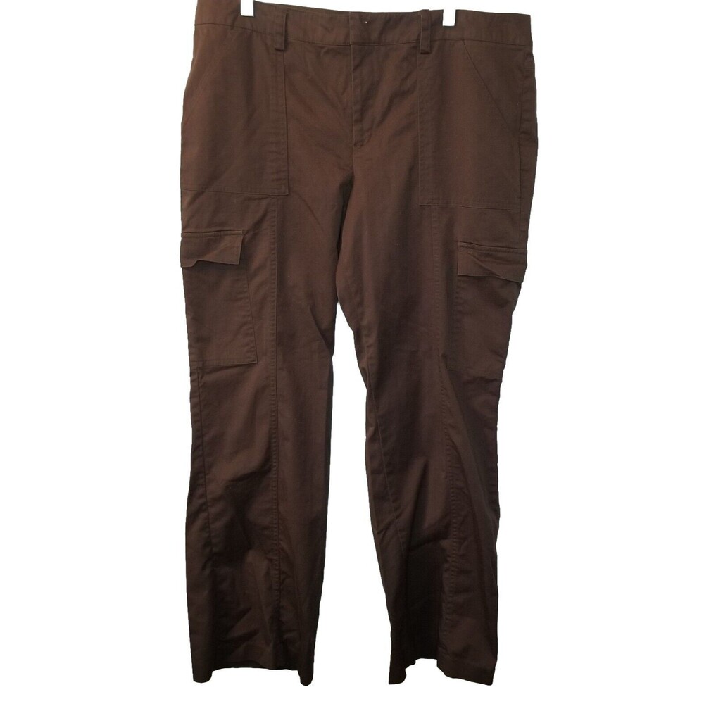 Old Navy Womens Cargo Pants Brown Size 18 Lightweight Wide Leg Stretch Chore
